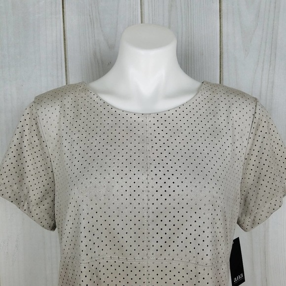 A.N.A. Tan Taupe Faux Suede Dress A-Line Size Large - Picture 4 of 12